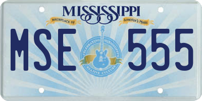 MS license plate MSE555