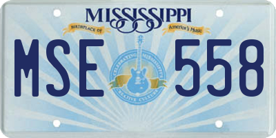 MS license plate MSE558