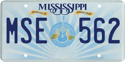MS license plate MSE562
