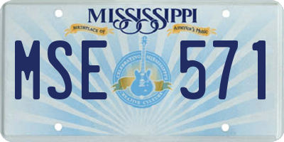 MS license plate MSE571