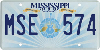 MS license plate MSE574