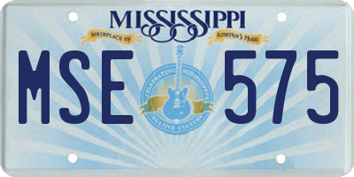 MS license plate MSE575