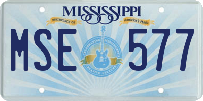 MS license plate MSE577