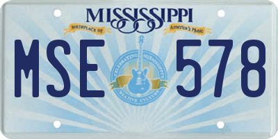 MS license plate MSE578