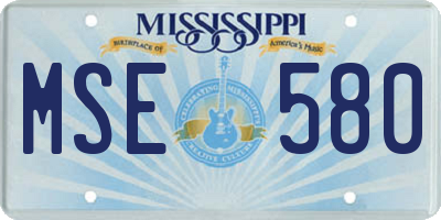 MS license plate MSE580