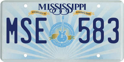 MS license plate MSE583