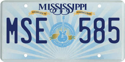 MS license plate MSE585