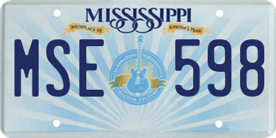 MS license plate MSE598