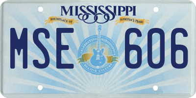 MS license plate MSE606