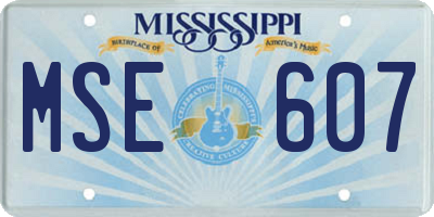 MS license plate MSE607