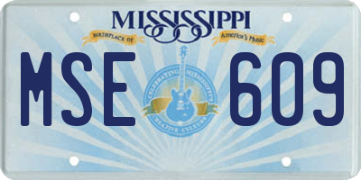 MS license plate MSE609