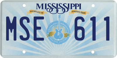 MS license plate MSE611