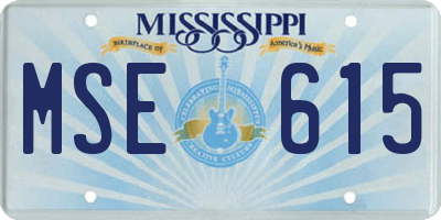 MS license plate MSE615