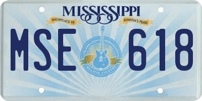 MS license plate MSE618