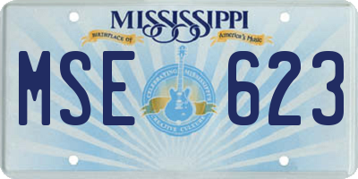 MS license plate MSE623