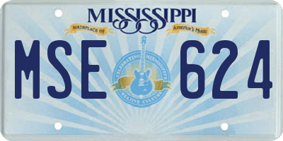 MS license plate MSE624