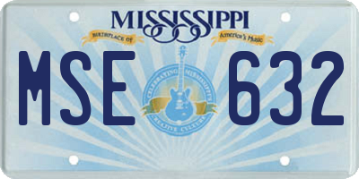 MS license plate MSE632