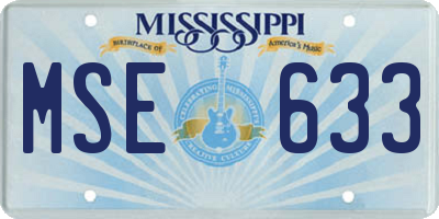 MS license plate MSE633