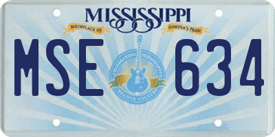 MS license plate MSE634