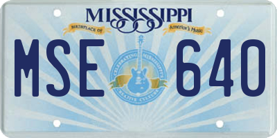 MS license plate MSE640
