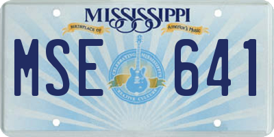 MS license plate MSE641