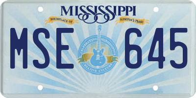 MS license plate MSE645