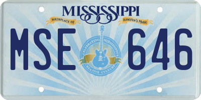 MS license plate MSE646