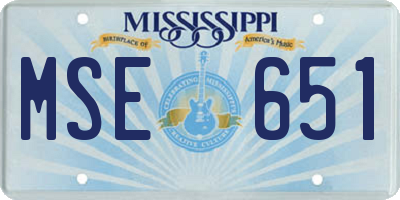 MS license plate MSE651
