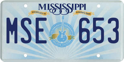 MS license plate MSE653