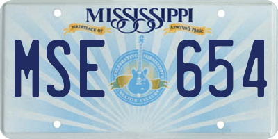 MS license plate MSE654