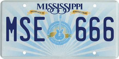 MS license plate MSE666