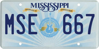 MS license plate MSE667