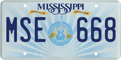 MS license plate MSE668