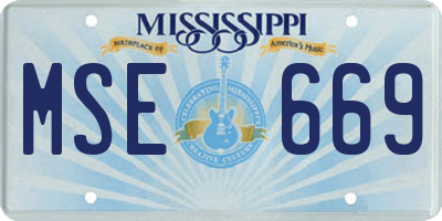 MS license plate MSE669