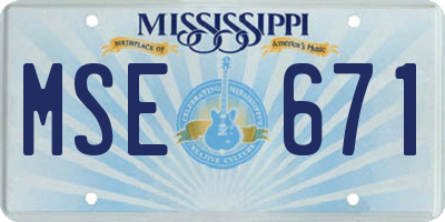 MS license plate MSE671