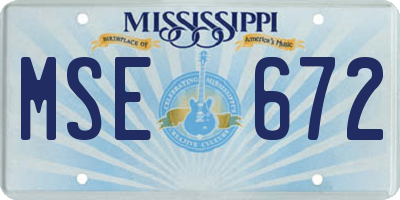 MS license plate MSE672