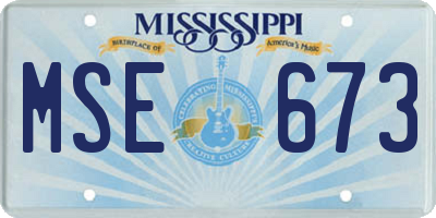 MS license plate MSE673