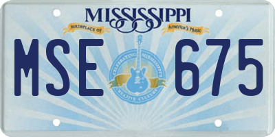 MS license plate MSE675