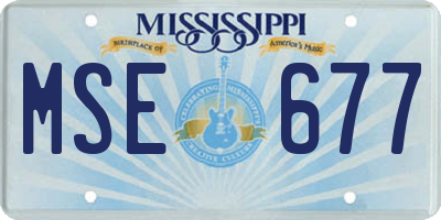 MS license plate MSE677