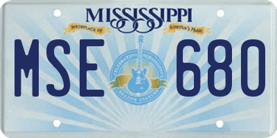 MS license plate MSE680