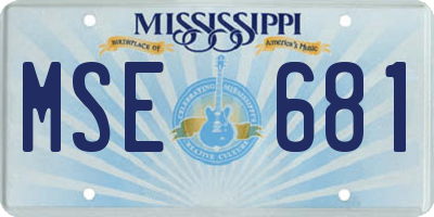 MS license plate MSE681