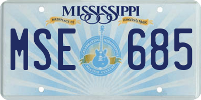 MS license plate MSE685