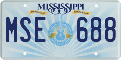 MS license plate MSE688