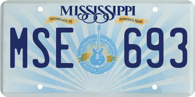 MS license plate MSE693