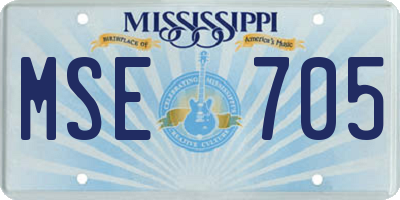MS license plate MSE705