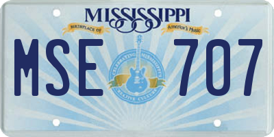 MS license plate MSE707
