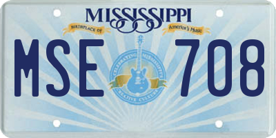 MS license plate MSE708