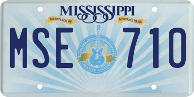 MS license plate MSE710