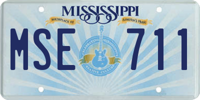 MS license plate MSE711
