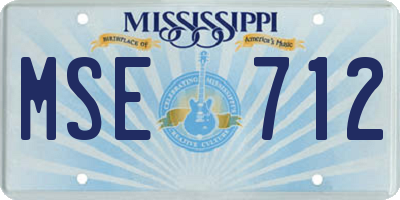 MS license plate MSE712